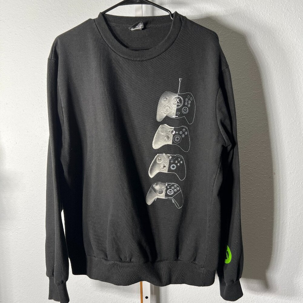 X-Box 20 Year Anniversary Black Controller Graphic Sweatshirt SZ XL